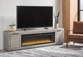Tampa Furniture Outlet Lutz - Ashley Furniture - Naydell 92" TV Stand with Electric Fireplace - 92" TV Stand with Electric Fireplace / Gray - W996W1